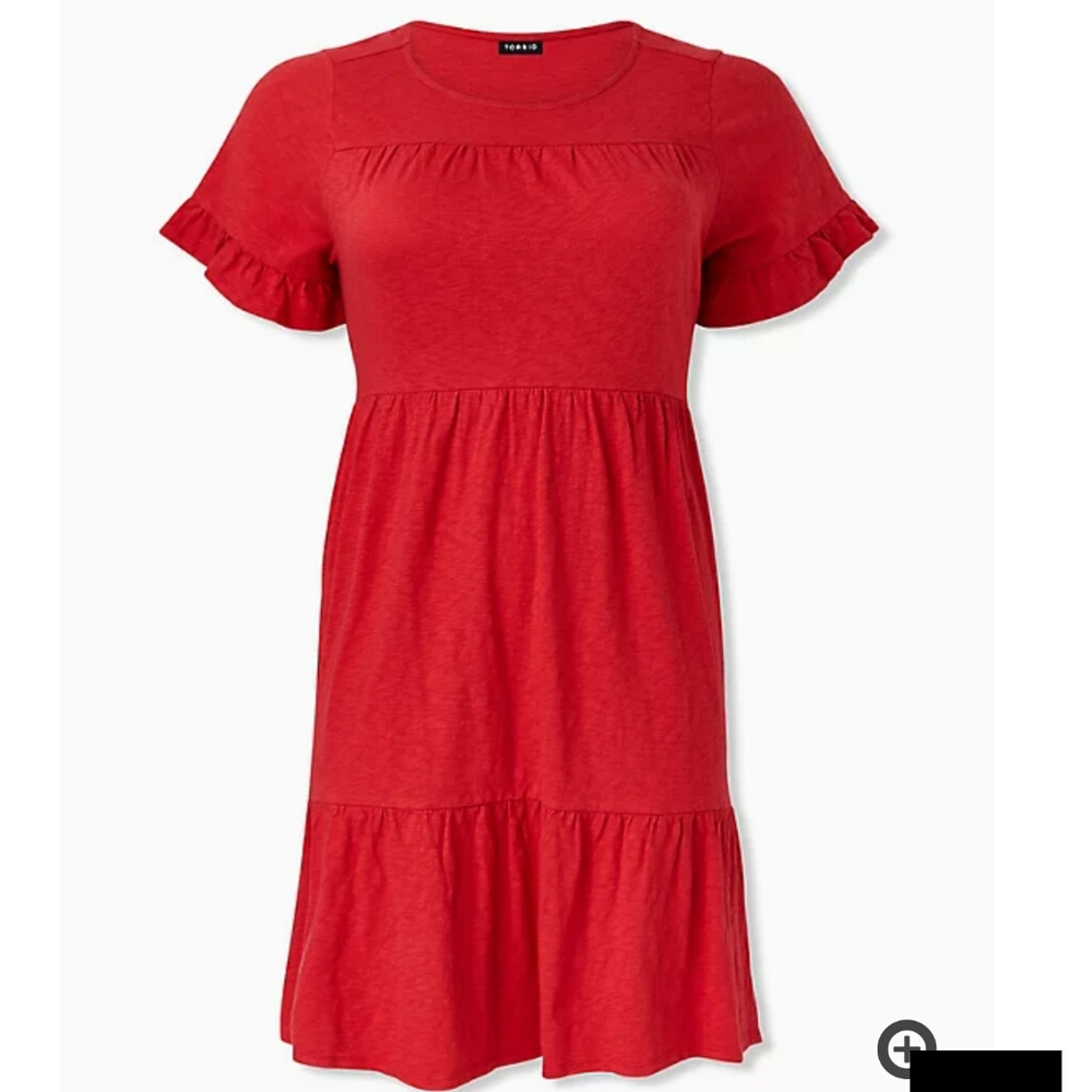 Slub tiered dress